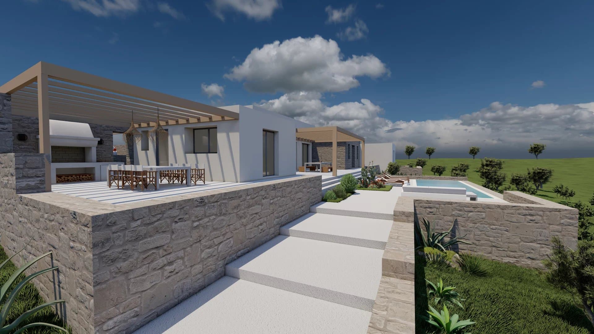 Elegant Stone Estate with Sea View – Agkairia, Paros - Image 15
